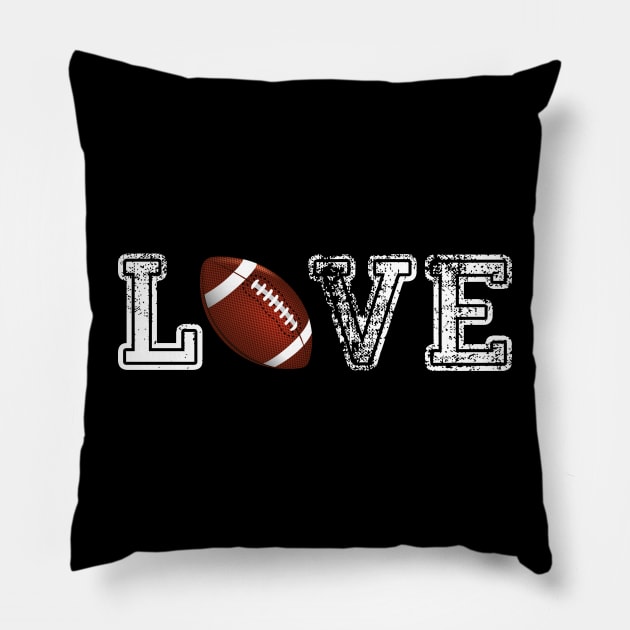 Rugby distressed ball t shirt cute dad mom love Pillow by schaefersialice