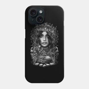 Gothic crying women neo traditional tattoo style Phone Case
