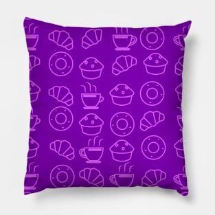Pastry / Bakery Shop Style Seamless Pattern - Purple Pillow