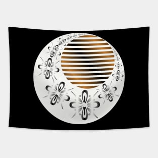 Ornamental waning moon Tapestry