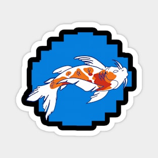 Koi pixel art blue Magnet