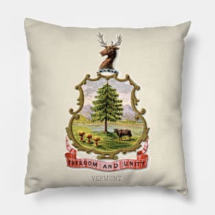 1876 Vermont Coat of Arms Pillow
