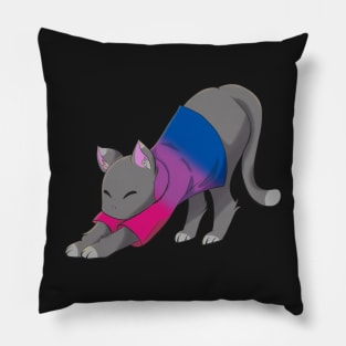 Bisexual cat stretching Pillow