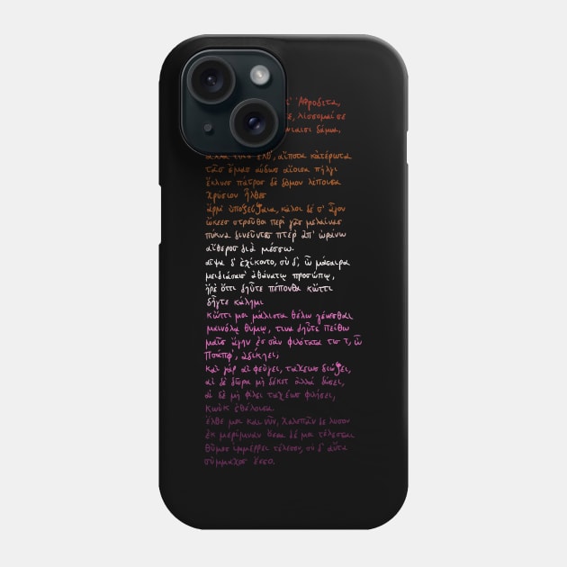 Hymn to Aphrodite: Ancient Greek poem (sunset pride flag) Phone Case by TheDoodlemancer