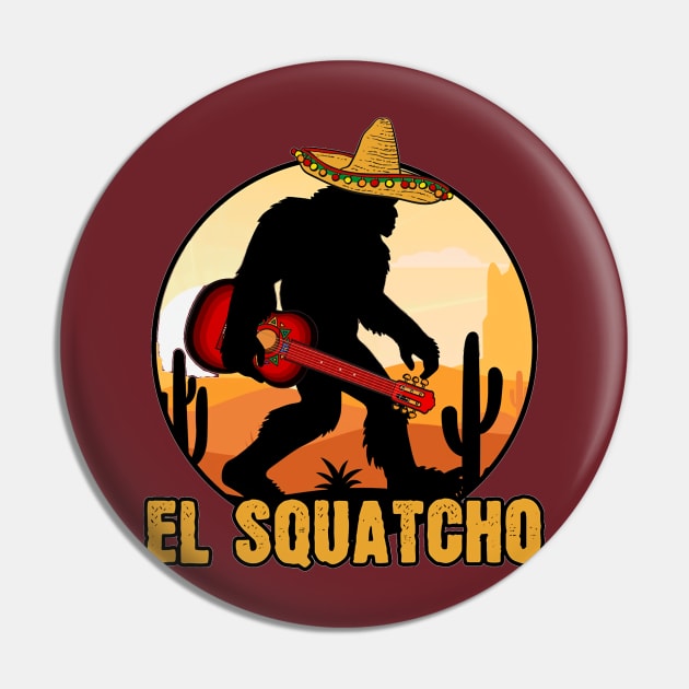 El Squatcho Mexican Sasquatch Bigfoot Pin by crackstudiodsgn