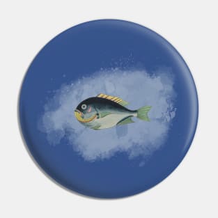 Big Fat Blue Fish Pin