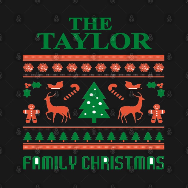 Family Christmas - Groovy Christmas TAYLOR family, Family Christmas T-shirt, Pjama T-shirt by DigillusionStudio