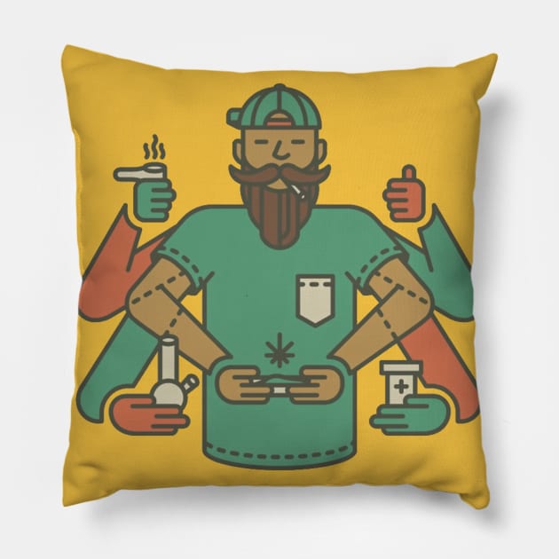 weed man Pillow by Bravetee