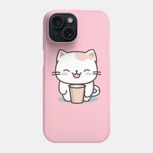 Cat with a Coffee Cup Phone Case