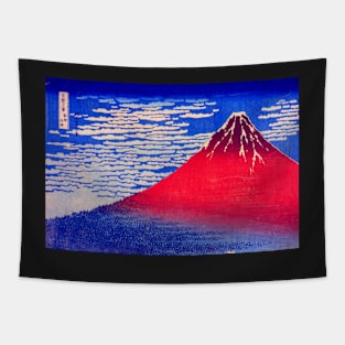 "South Wind, Clear Sky" also known as Red Fuji, by Katsushika Hokusai (1830 - 1832) TECHNICOLOR REMASTERED Tapestry