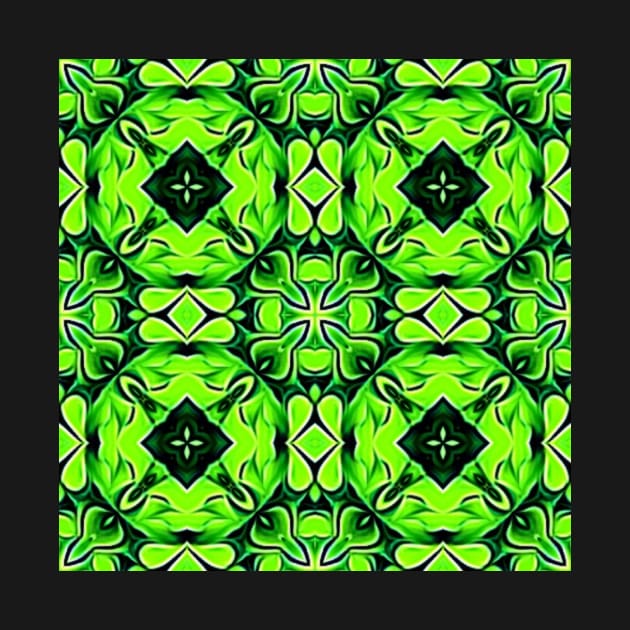 Pretty Green Leaves Lucky Clover Greenery Pattern 3 by BubbleMench