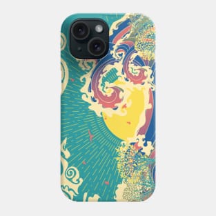 Sunset over sea retro design Phone Case