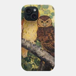 Cute Owls in Nature Vintage Phone Case