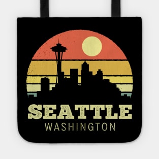 Seattle Washington Vintage Sunset Tote