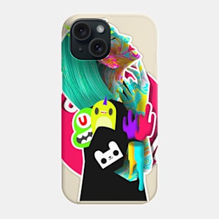 Abstract Cyan Hair KAYE 12 Phone Case