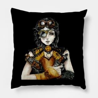 Steampunk Girl Pillow