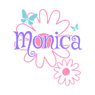 Monica Girls Name Daisy Butterflies T-Shirt