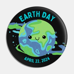 Earth Day 2024 April 22 - Cute Earth Pin