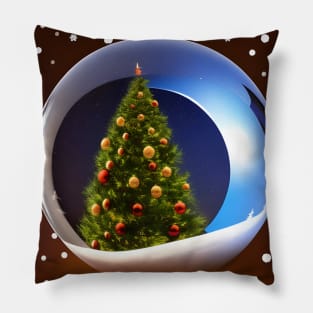 Christmas Tree in Glass Ball Pillow