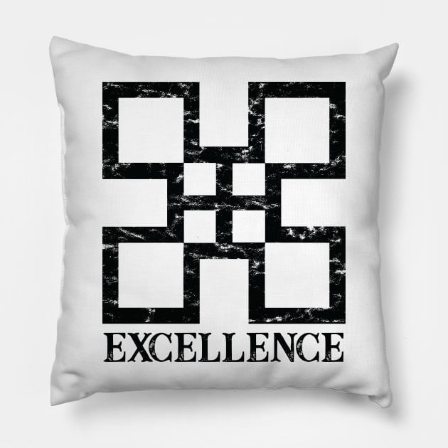 Africa Sankofa Adinkra Symbol "Excellence" Black Colour. Pillow by Vanglorious Joy