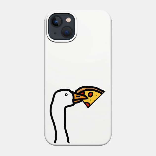 Portrait of a Gaming Goose Stealing Pizza - Gaming - Phone Case