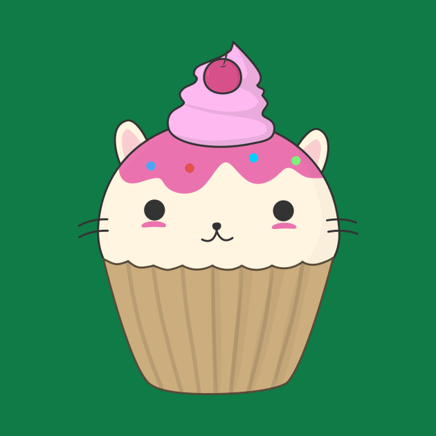 Cute and Kawaii Cat Cupcake by happinessinatee