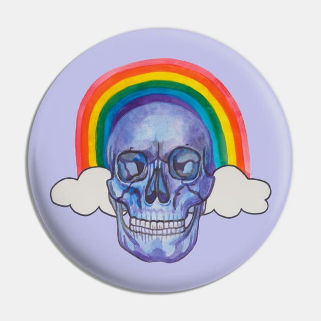 Halloween skull with rainbow Pin by deadblackpony