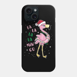 Christmas Fa La La Flamingo Christmas Tree Lights Funny Xmas Phone Case