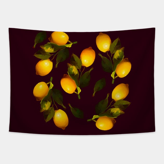 Seamless lemon pattern Tapestry by shikita_a