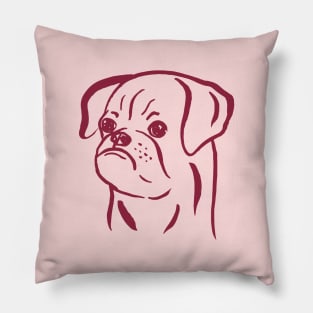 Petit Brabancon (Pink and Burgundy) Pillow