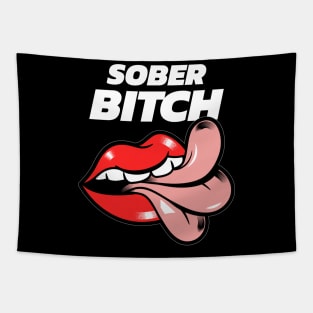 Sober Bitch Alcoholic Recovery Tapestry