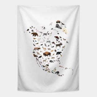 Wild North America Map Tapestry