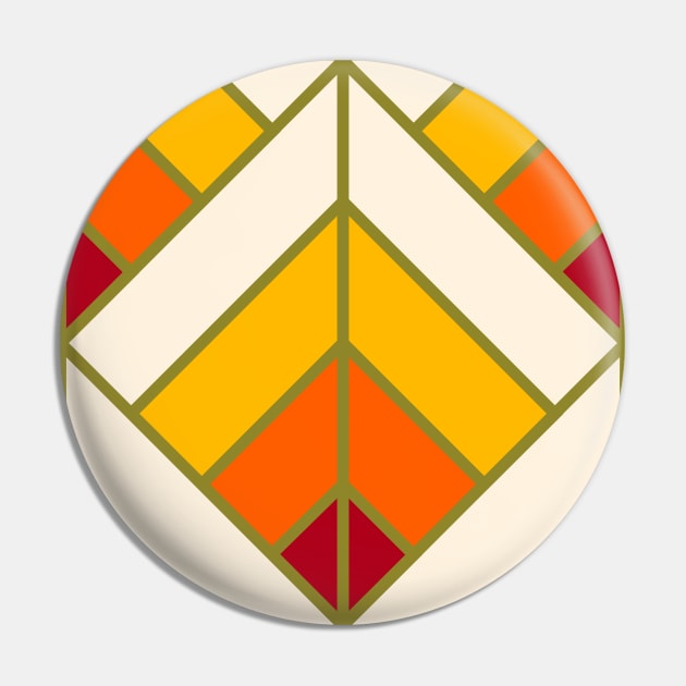 Geometric Pattern: Art Deco Diamond: Sunset Pin by Red Wolf