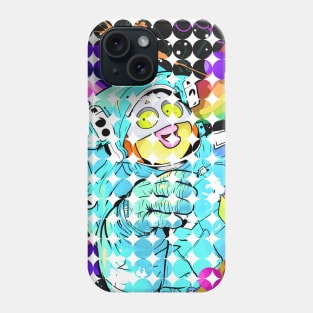 Dope Slluks astronaut character floating in space illustration Phone Case