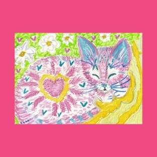 Pink Valentine kitten cat T-Shirt