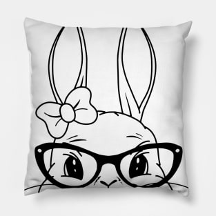 Funny and Cute  Rabbit ,happy Easter cartoon, Cartoon style Pillow