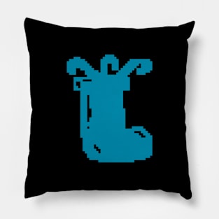 Blue Christmas candy socks pixel art Pillow