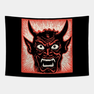 Lino Cut Devil Tapestry