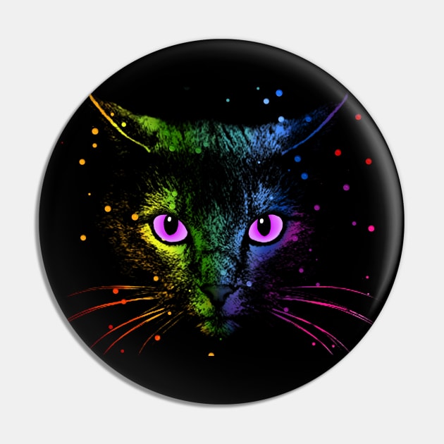 Rainbow drop Cat Face Pin by meownarchy