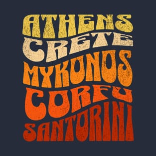 Athens Crete Mykonos Corfu Santorini T-Shirt