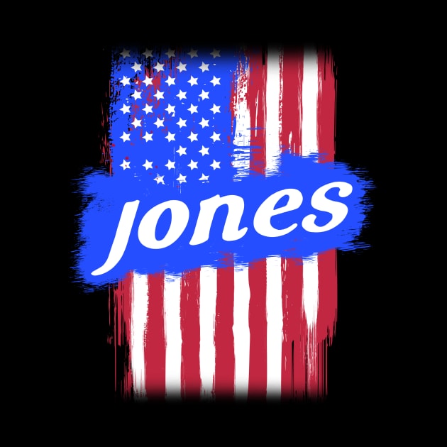 American Flag Jones Family Gift T-shirt For Men Women, Surname Last Name by darius2019