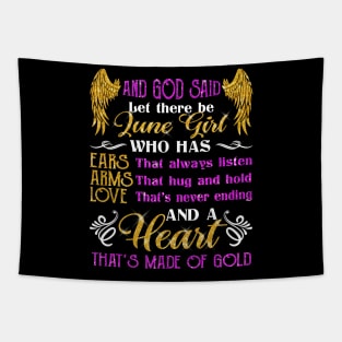 Awesome June Girl T shirt Gift Birthday Tapestry