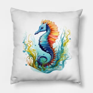 Watercolor Seahorse Pillow