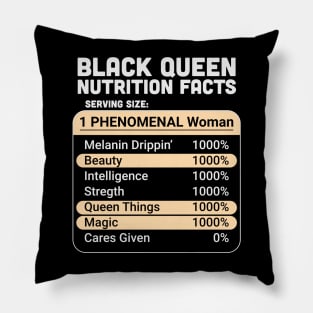 Black Queen Nutrition Facts Pillow