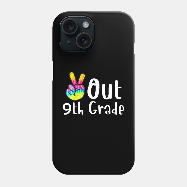 Peace Out 9th Grade Tie Dye Graduation Class Of 2023 Virtual Phone Case by mccloysitarh