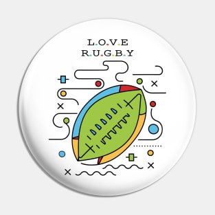 Love rugby Pin