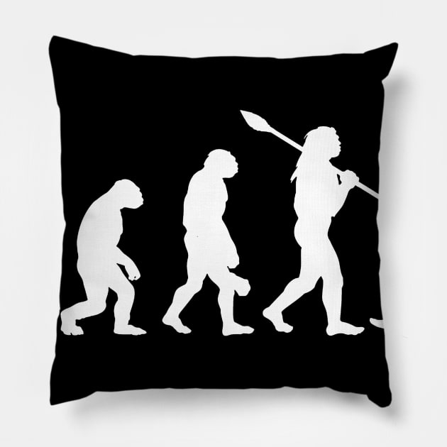 De-Evolution Anti Trump Pillow by Marcell Autry