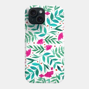 Magical garden - green and pink Phone Case