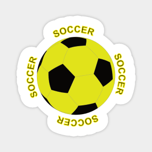 Soccer ball with yellow and black colors Magnet