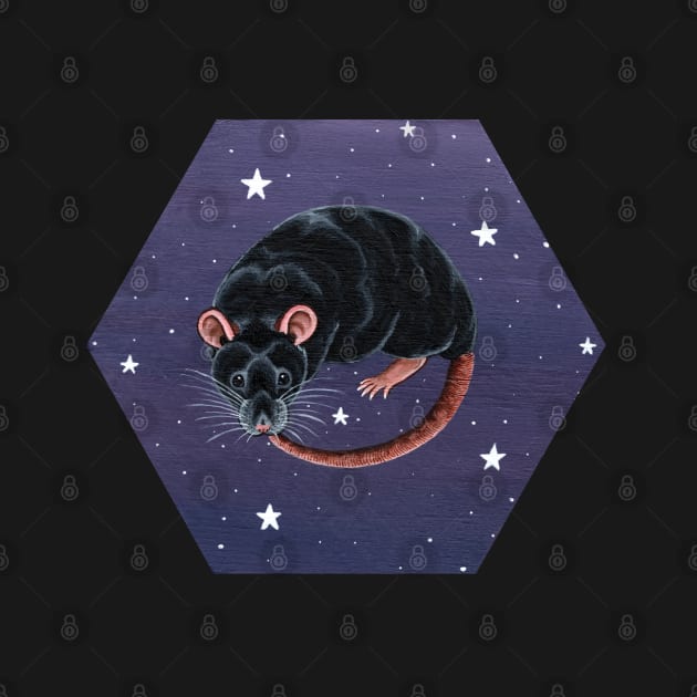 Black Rat with Stars by WolfySilver
